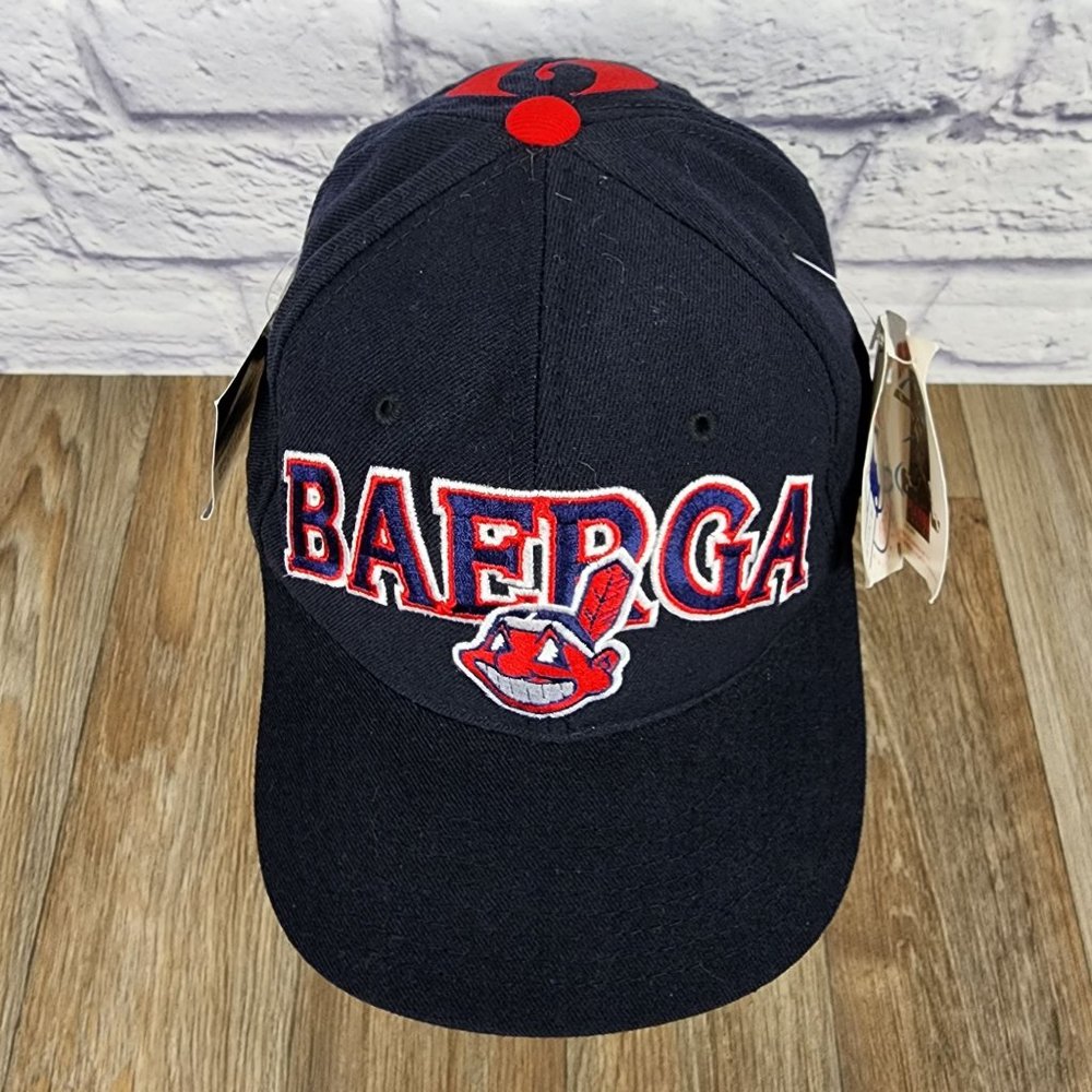 Cleveland Indians Carlos Baerga Starter SnapBack Hat Blue Embroidered NWT - Picture 2 of 12